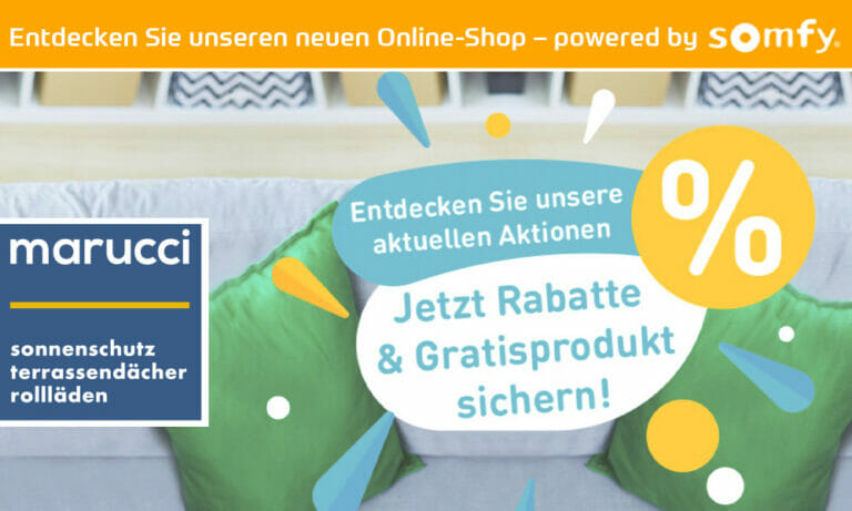 Neu und für Sie online – entdecken Sie den Marucci-Online-Shop – powered by somfy!